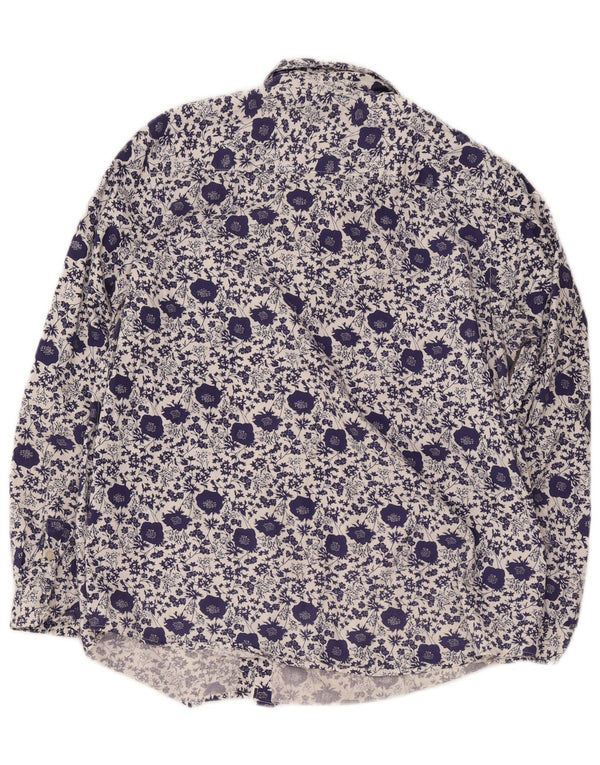 Crew Clothing Womens Classic Fit Shirt UK 16 Large Blue Floral Cotton