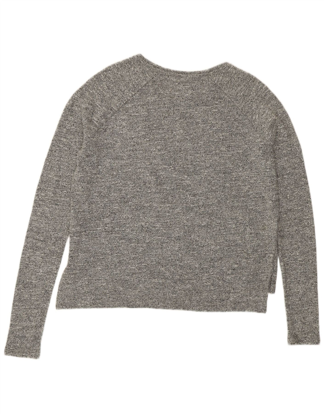 SUPERDRY Womens Oversized Graphic Top Long Sleeve UK 10 Small Grey Cotton