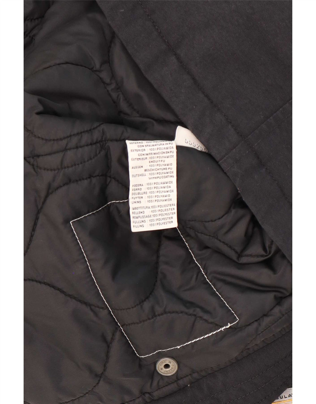 Vintage Womens Hooded Parka Jacket UK 14 Medium Black Polyamide