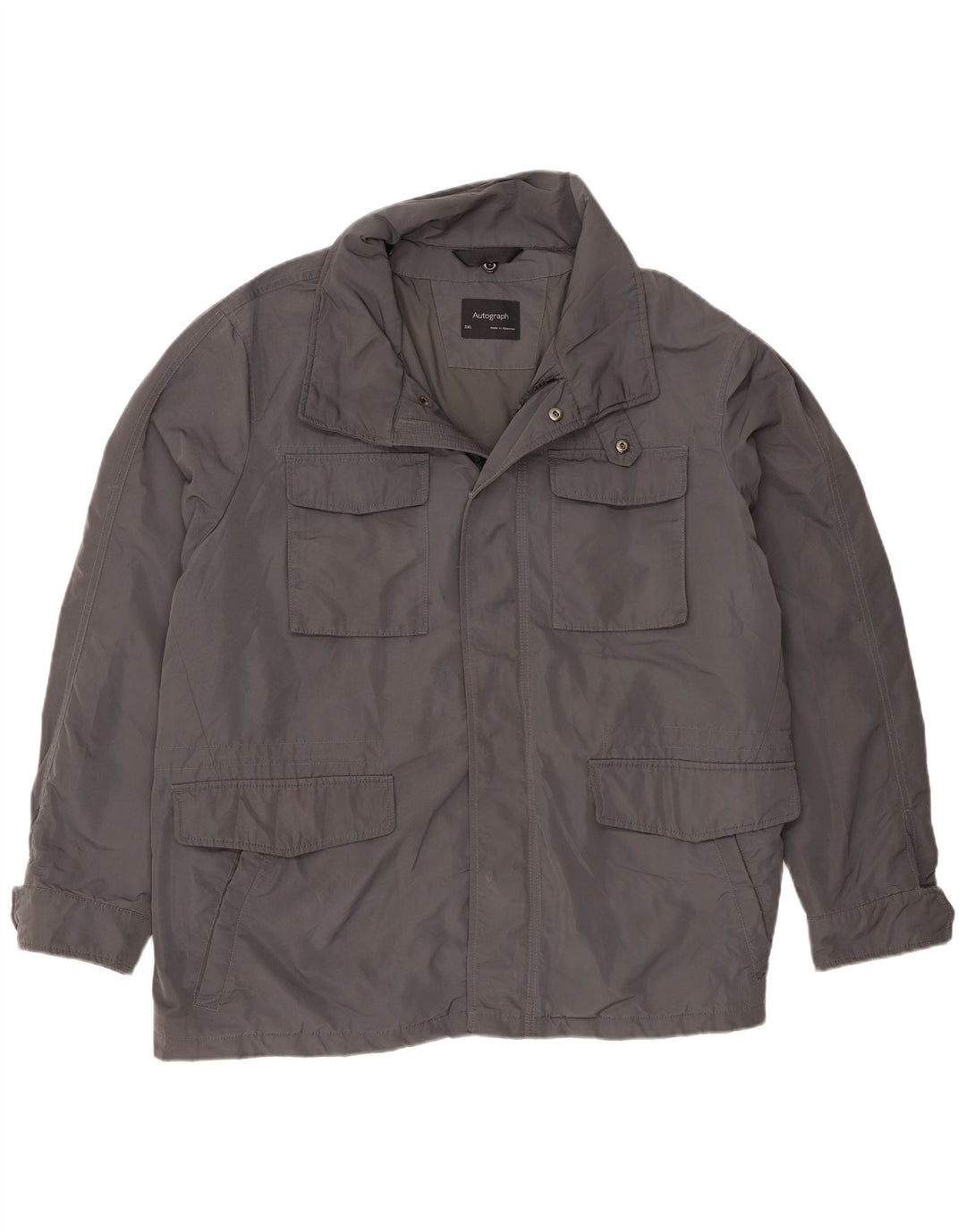 Marks & Spencer Mens Utility Jacket UK 46 3XL Grey Polyester