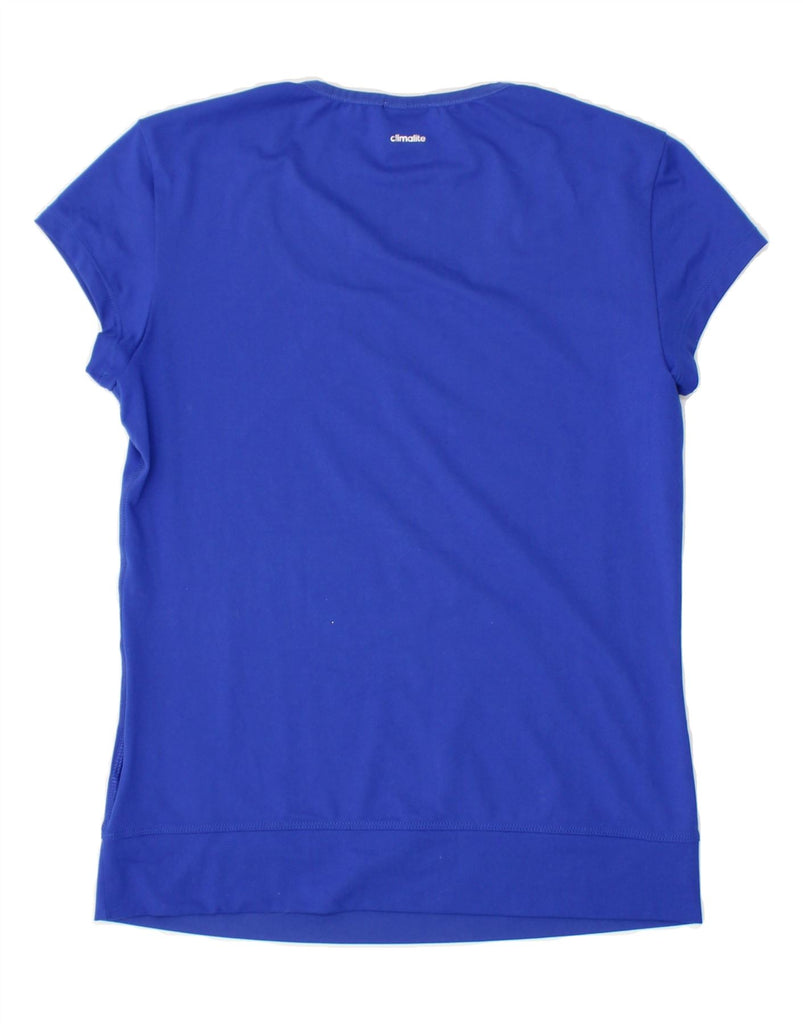 ADIDAS Womens T-Shirt Top UK 8/10 Small Blue Polyester Vintage Adidas and Second-Hand Adidas from Messina Hembry 