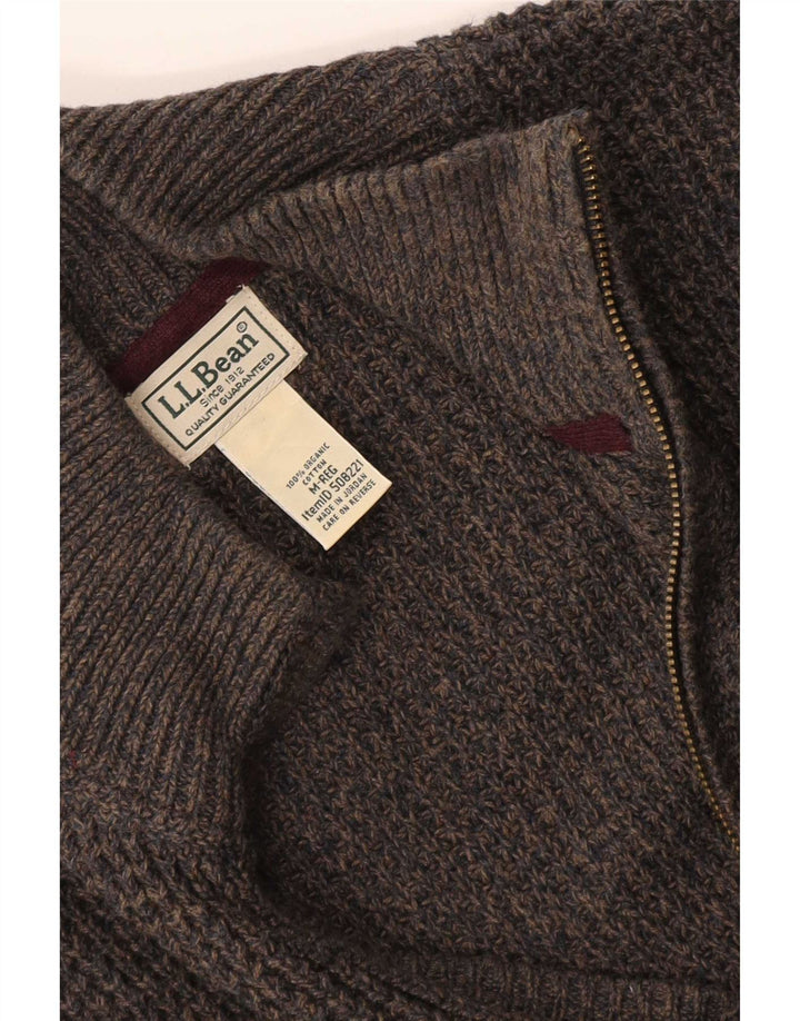 L.L.Bean Mens Cardigan Sweater Medium Grey Cotton