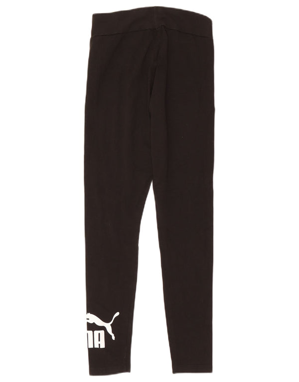 Puma Womens Graphic Leggings UK 12 Medium Black Cotton