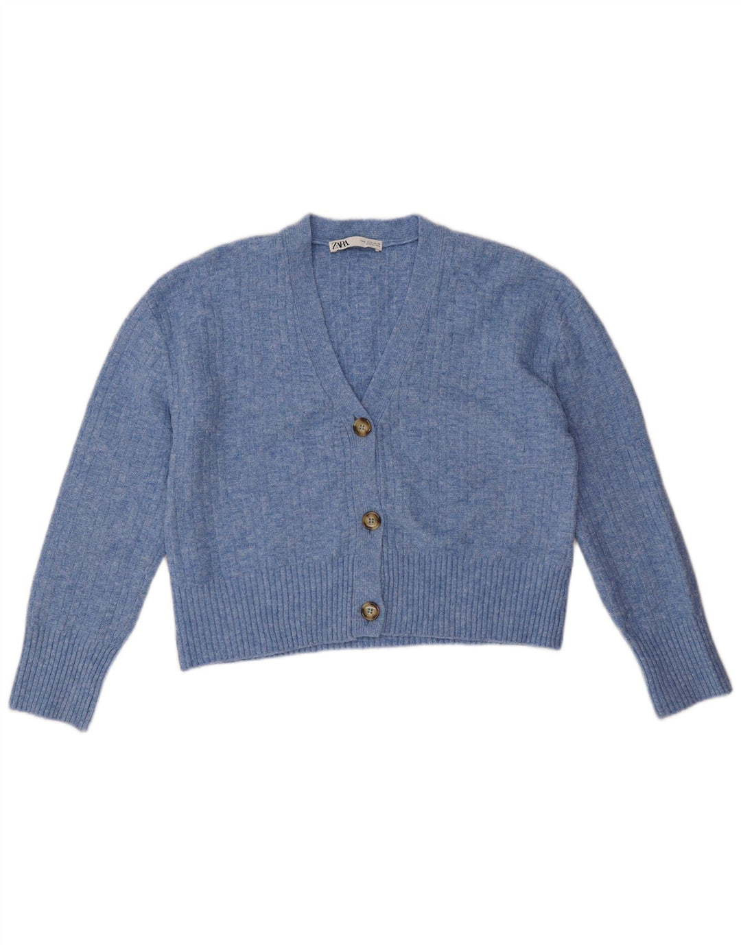 Zara Womens Oversized Cardigan Sweater UK 10 Small Blue Polyester