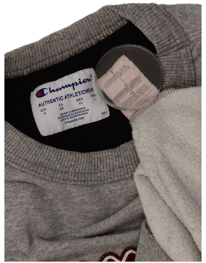 Champion Mens Graphic Sweatshirt Jumper Small Grey Cotton