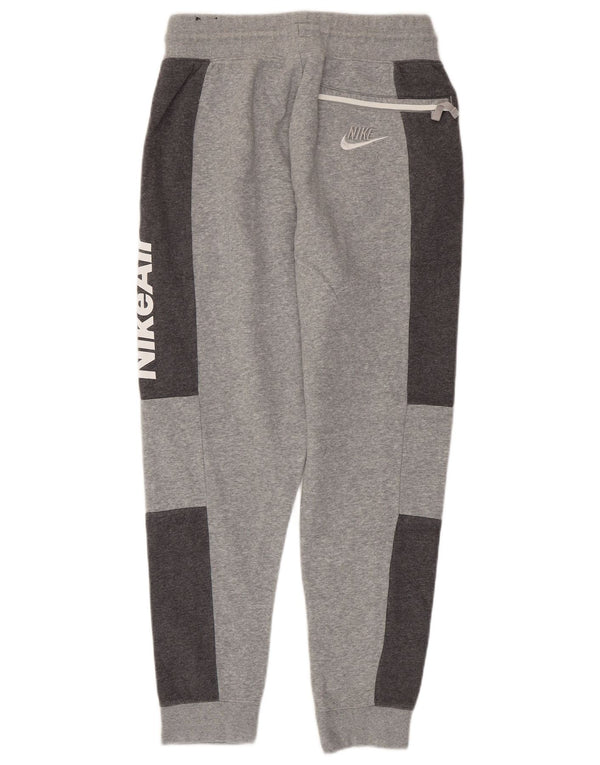 Nike Mens Graphic Tracksuit Trousers Joggers Small Grey Colourblock Cotton