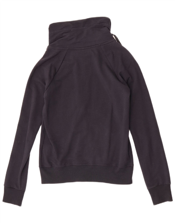 Converse Womens Tracksuit Top Jacket UK 12 Medium Navy Blue Cotton