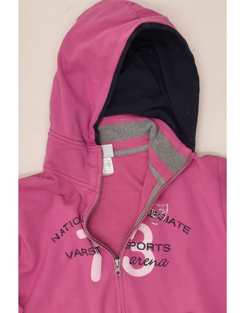 ARENA Girls Graphic Zip Hoodie Sweater 11-12 Years Pink Cotton | Vintage Arena | Thrift | Second-Hand Arena | Used Clothing | Messina Hembry 