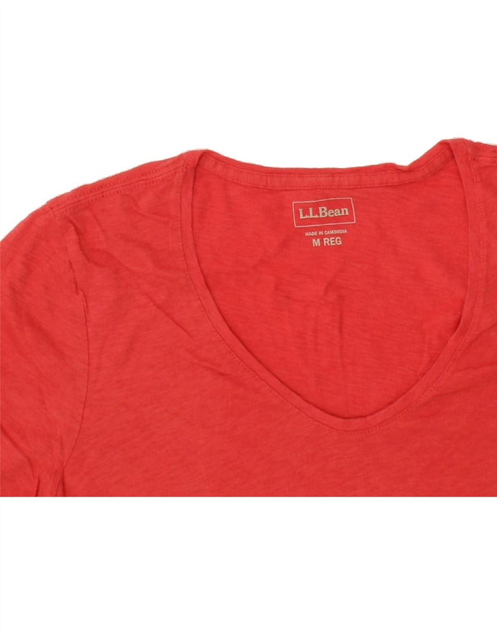 L.L.BEAN Womens T-Shirt Top UK 14 Medium Red Cotton Vintage L.L.Bean and Second-Hand L.L.Bean from Messina Hembry 