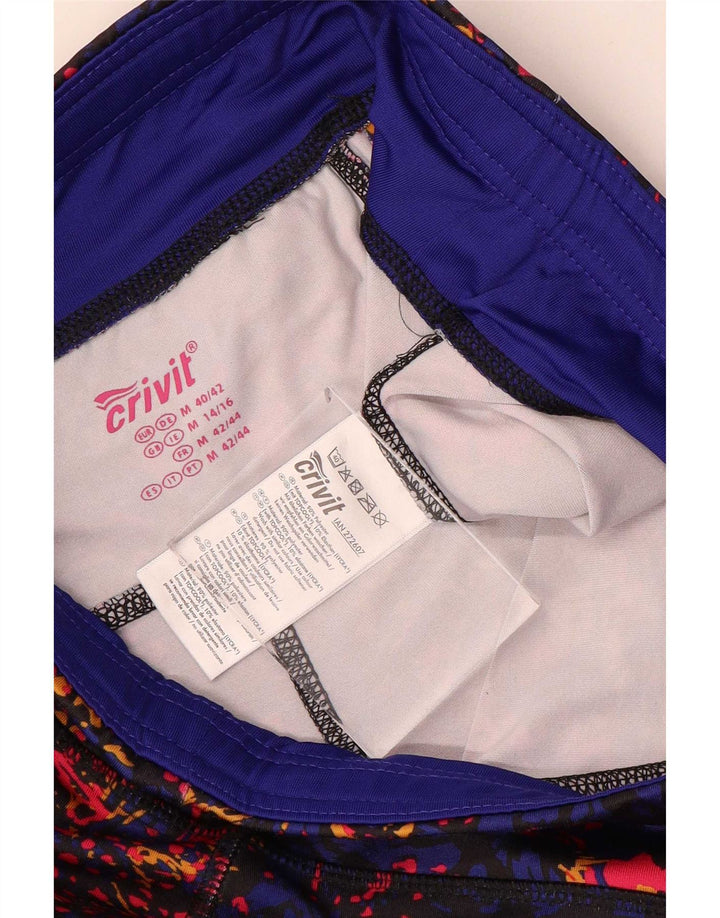 Crivit Womens Leggings UK 14/16 Medium Multicoloured Floral Polyester