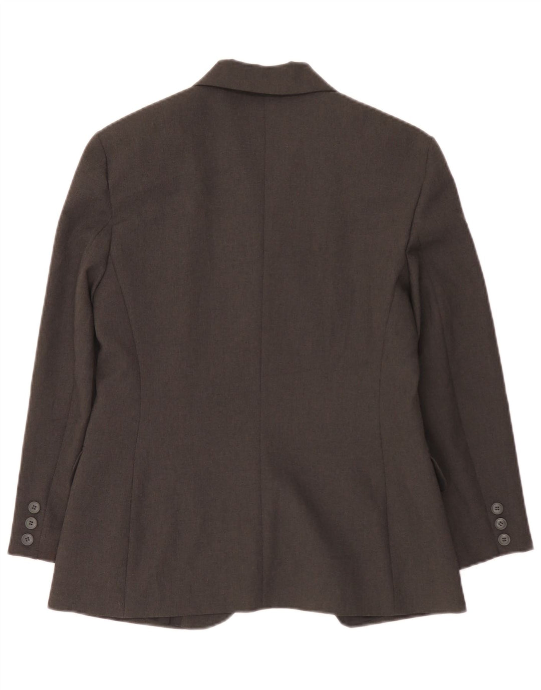 Benetton Womens 3 Button Blazer Jacket IT 44 Medium Grey Polyester