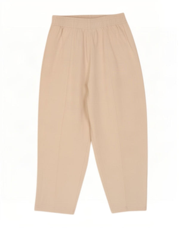 Zara Womens Loose Fit Tracksuit Trousers UK 12 Medium White Cotton