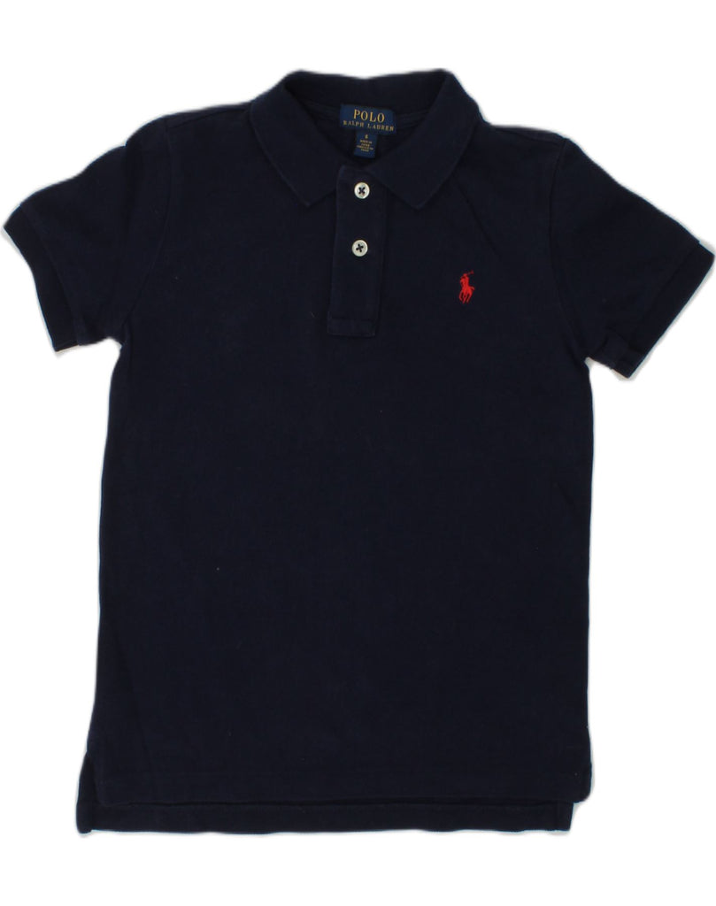 POLO RALPH LAUREN Boys Polo Shirt 5-6 Years Navy Blue Cotton | Vintage Polo Ralph Lauren | Thrift | Second-Hand Polo Ralph Lauren | Used Clothing | Messina Hembry 