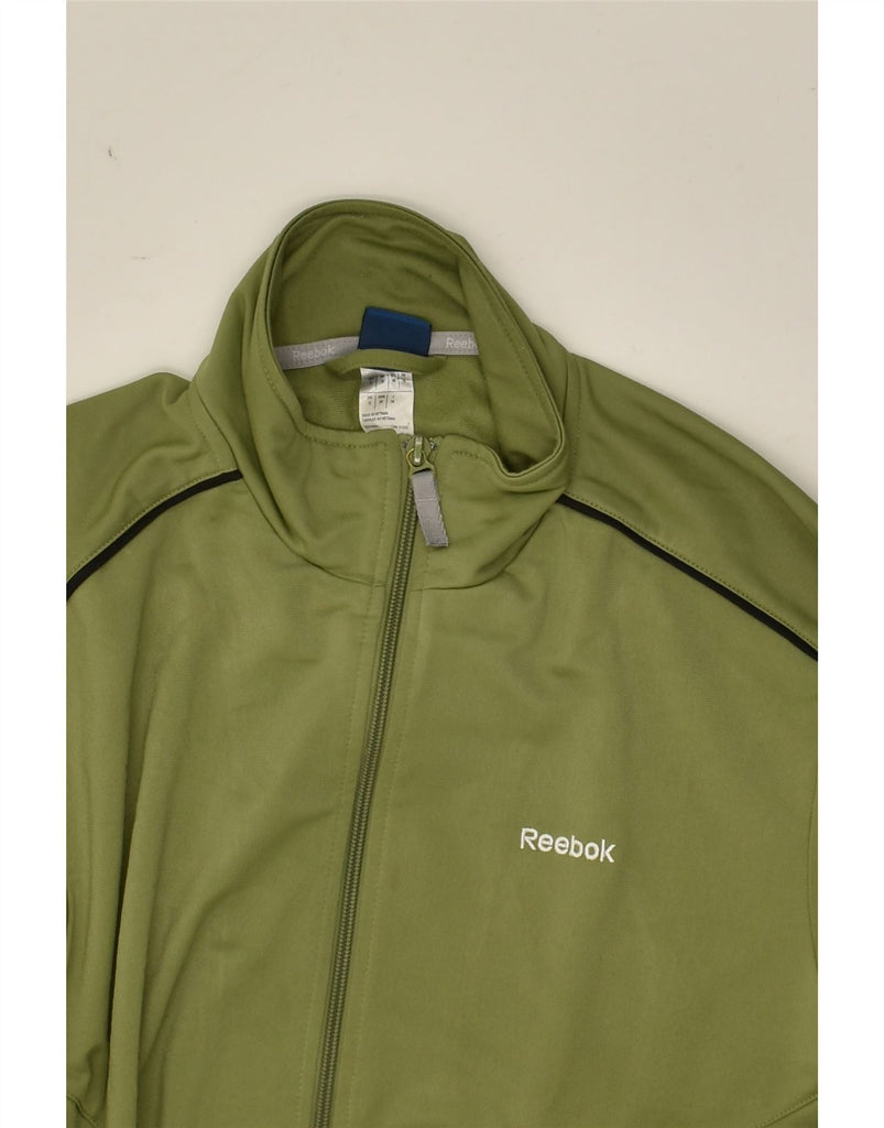 REEBOK Mens Tracksuit Top Jacket Small Green Polyester | Vintage Reebok | Thrift | Second-Hand Reebok | Used Clothing | Messina Hembry 