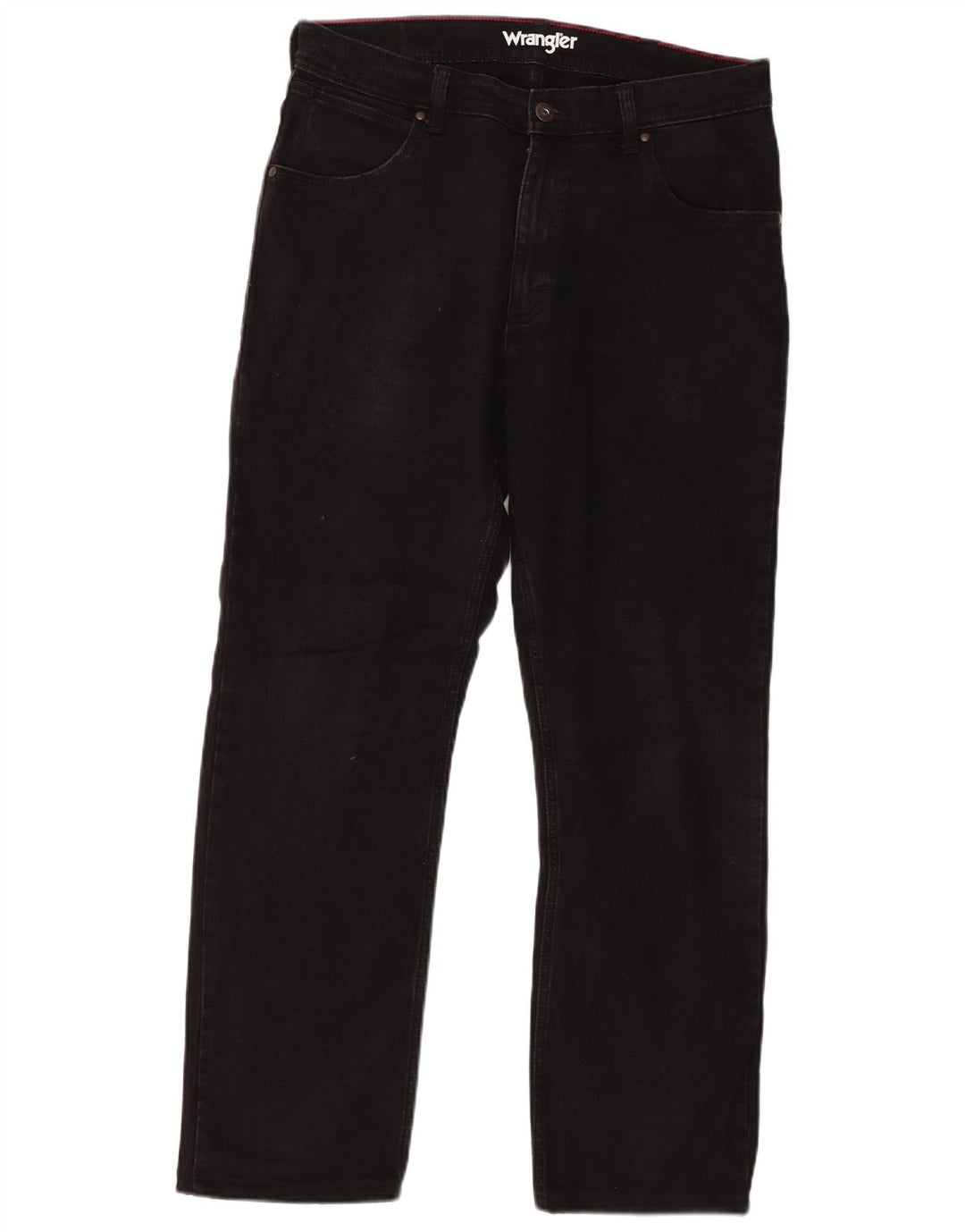 Wrangler Mens Straight Jeans W34 L29 Black Cotton