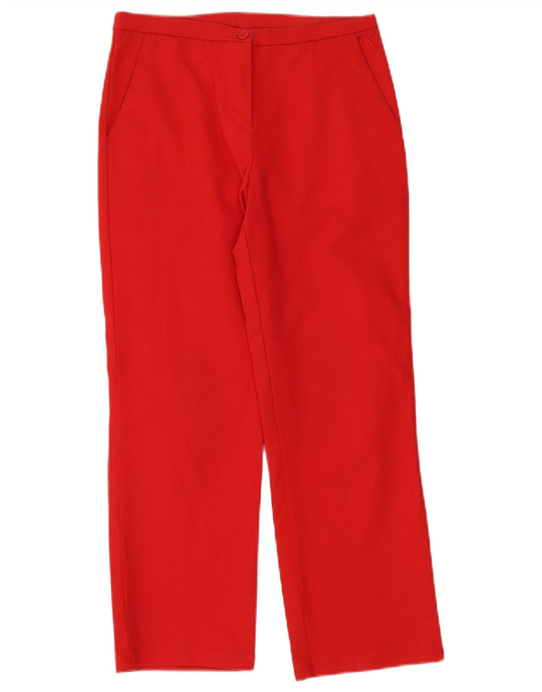 CALVIN KLEIN Womens Straight Chino Trousers W26 L25 Red