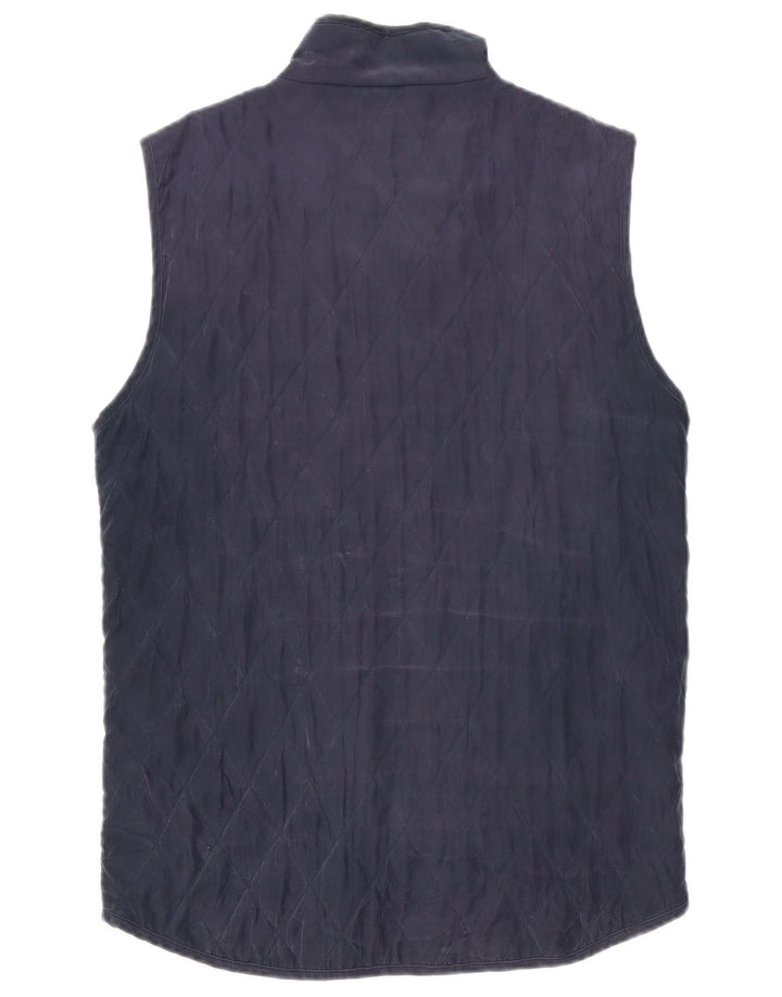 Conte of Florence Mens Quilted Gilet UK 38 Medium Navy Blue Polyester