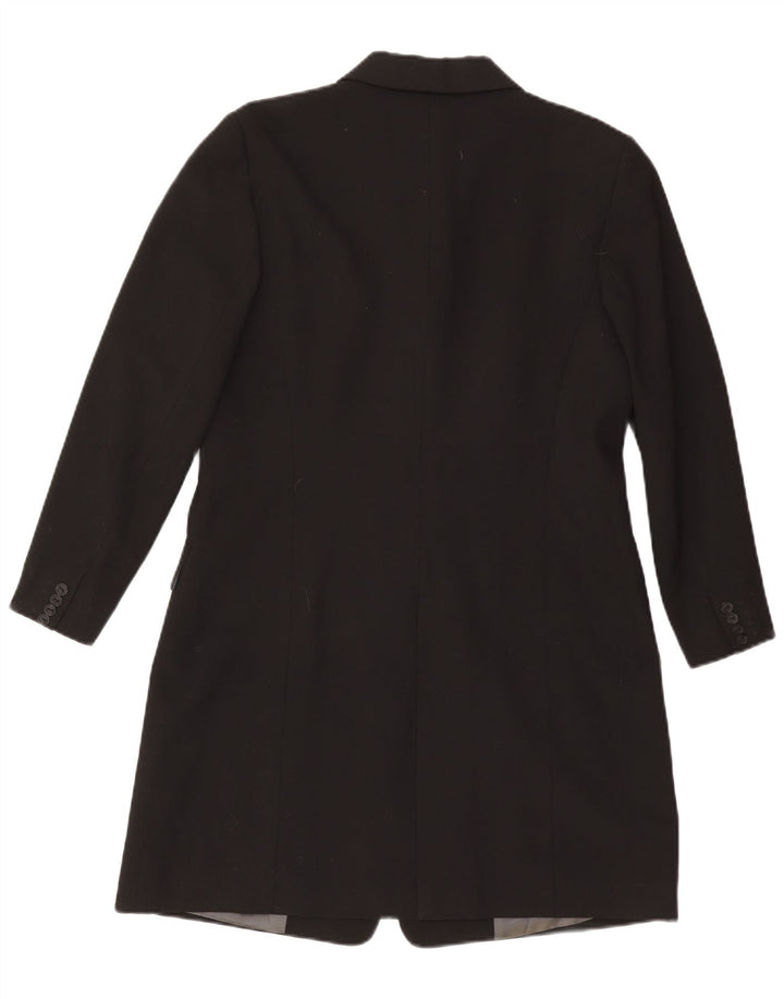 Zara Womens Longline 4 Button Blazer Jacket EU 44 XL Black Polyester