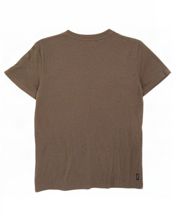 Superdry Mens T-Shirt Top Medium Khaki Flecked Cotton