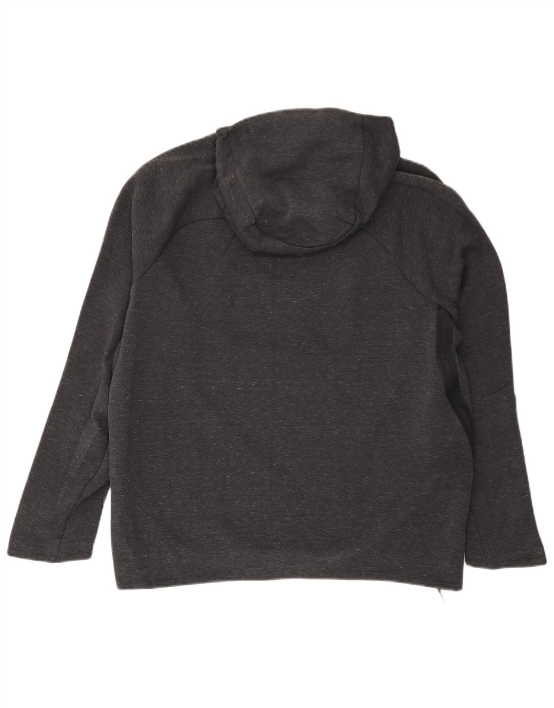 Nike Womens Oversized Hoodie Jumper UK 14 Medium Grey Flecked Cotton