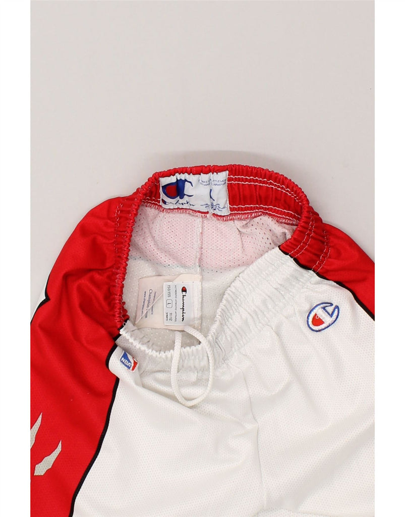 CHAMPION Boys NBA Graphic Sport Shorts 11-12 Years Large White Colourblock | Vintage Champion | Thrift | Second-Hand Champion | Used Clothing | Messina Hembry 
