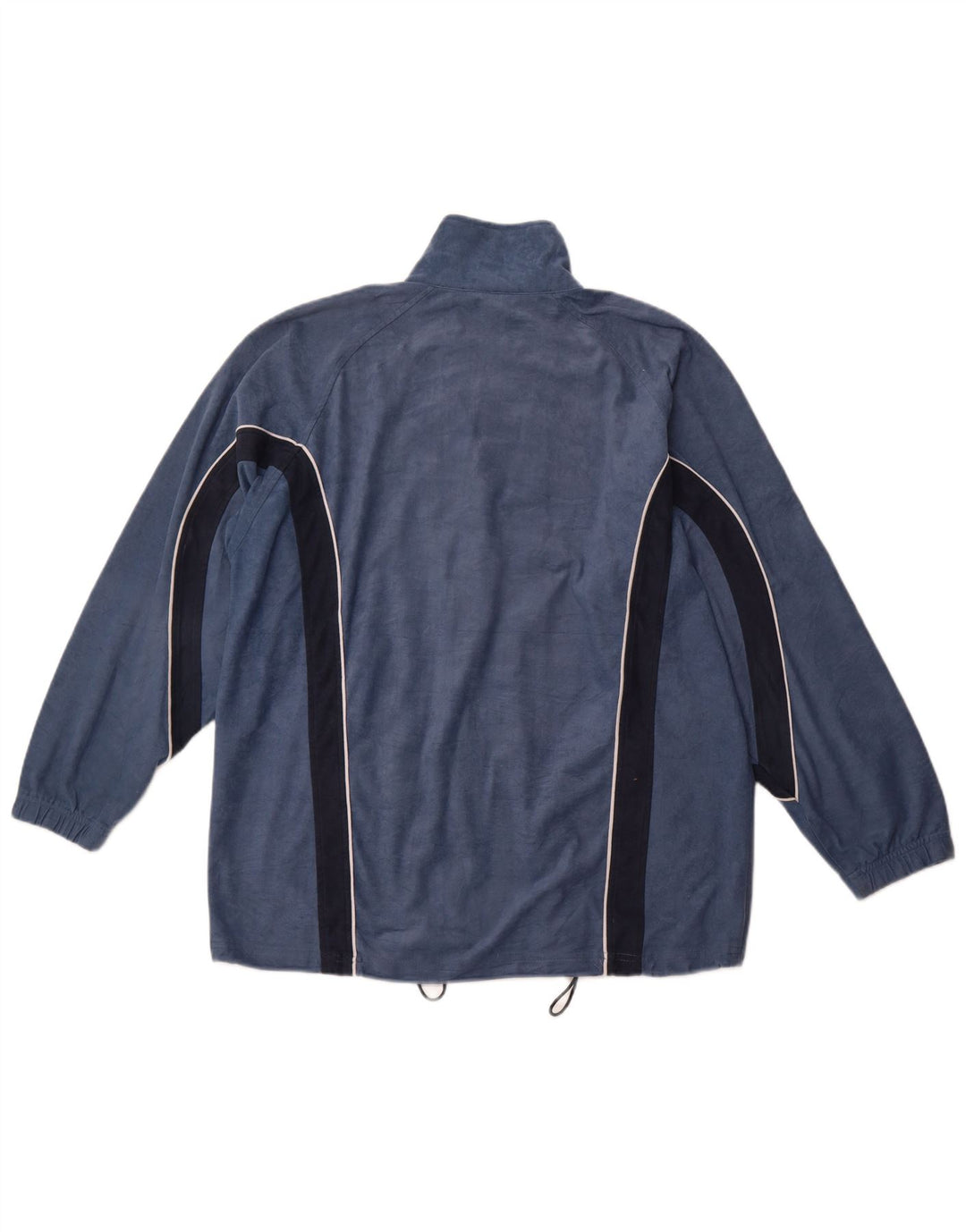 ASICS Mens Velvet Tracksuit Top Jacket XL Navy Blue Colourblock