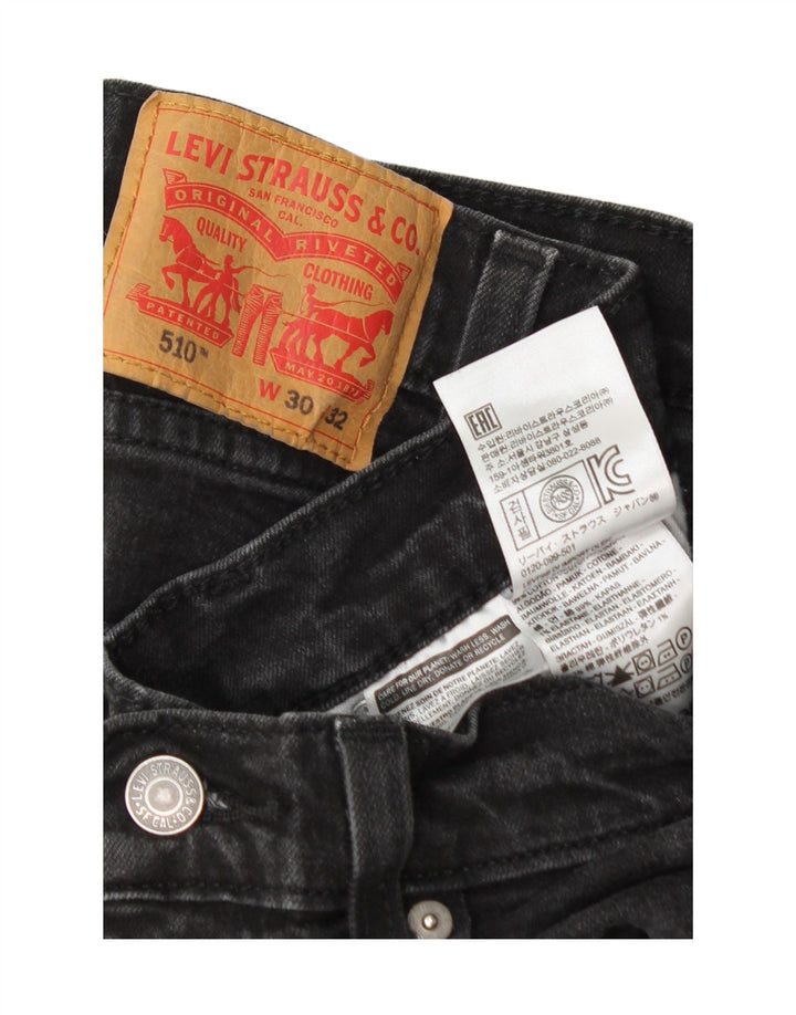 Levi's Womens 510 Skinny Jeans W30 L32 Grey Cotton