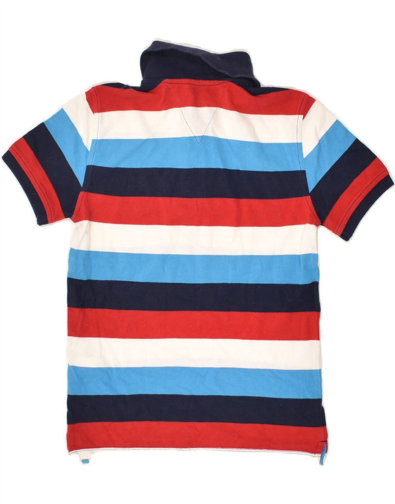 TOMMY HILFIGER Boys Polo Shirt 8-9 Years Medium Multicoloured Striped | Vintage Tommy Hilfiger | Thrift | Second-Hand Tommy Hilfiger | Used Clothing | Messina Hembry 