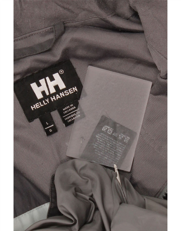 Helly Hansen Mens Hooded Windbreaker Jacket UK 40 Large Grey Colourblock
