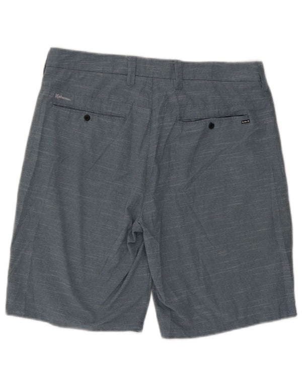 Hurley Mens Chino Shorts W31 Medium Blue Flecked Polyester