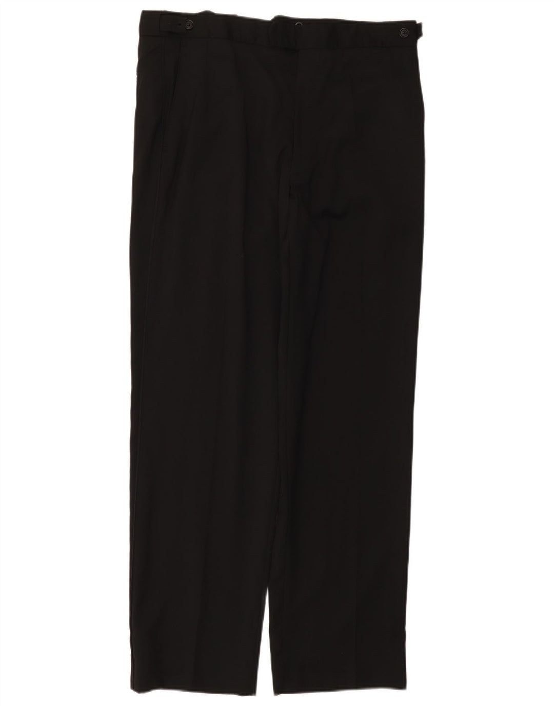 Marks & Spencer Mens Straight Suit Trousers W34 L31 Black Wool