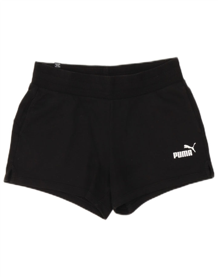 Puma Womens Sport Shorts UK 8 Small Black Cotton