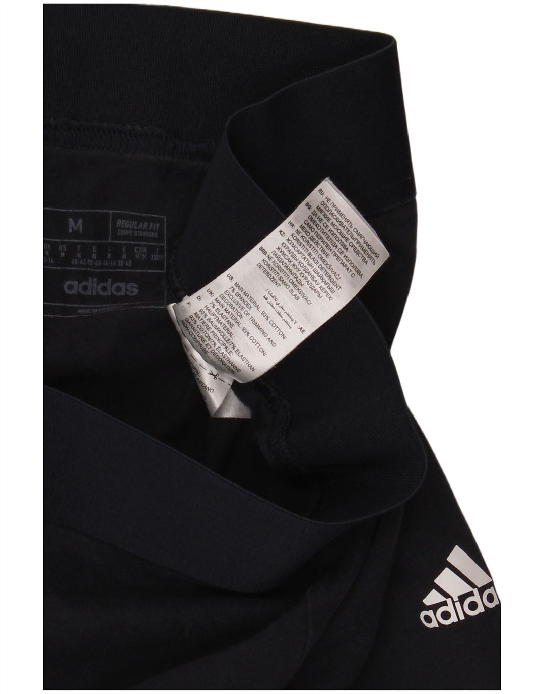 Adidas Womens Regular Fit Leggings UK 12/14 Medium Black Cotton