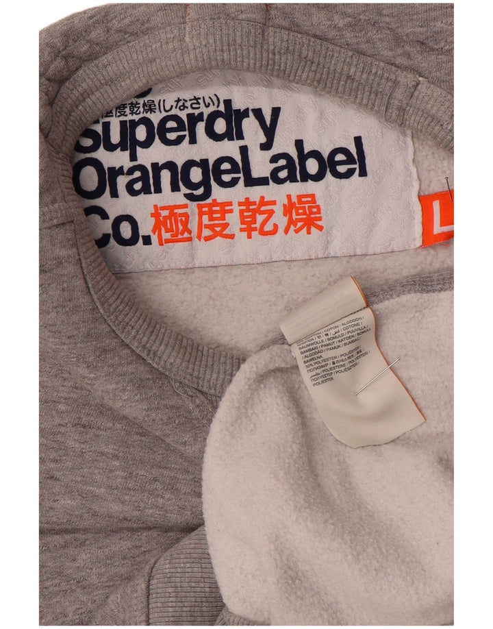 SUPERDRY Mens Sweatshirt Jumper Large Grey Flecked Cotton