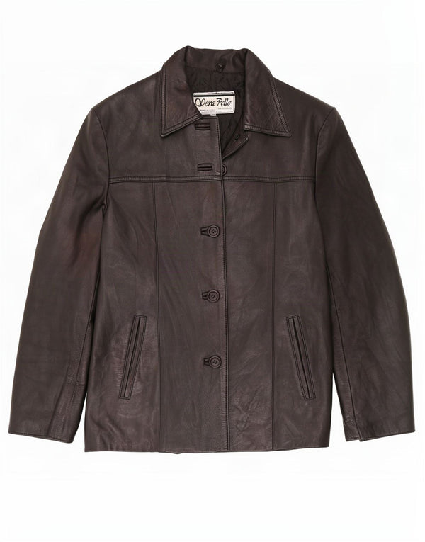 Lavorazione Artigiana Womens Leather Jacket IT 44 Medium Black Classic