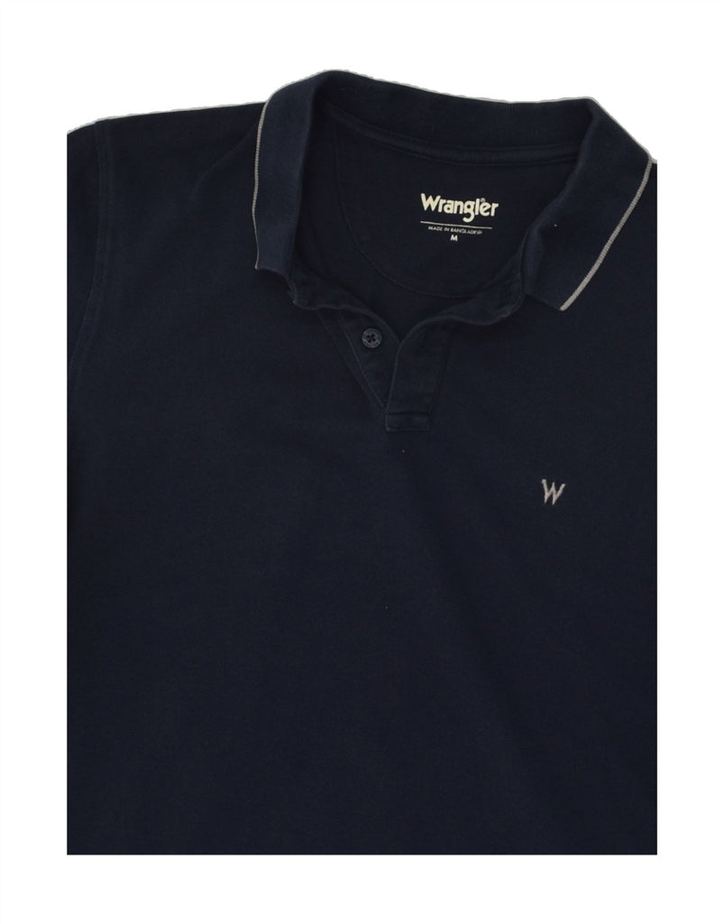 WRANGLER Mens Polo Shirt Medium Navy Blue Cotton | Vintage Wrangler | Thrift | Second-Hand Wrangler | Used Clothing | Messina Hembry 