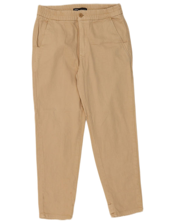 Zara Mens Tapered Chino Trousers Medium W30 L28 Beige