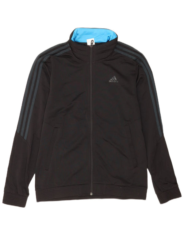 Adidas Mens Tracksuit Top Jacket UK 40/42 Medium Black Polyester