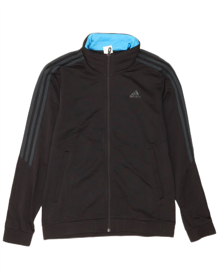 Adidas Mens Tracksuit Top Jacket UK 40/42 Medium Black Polyester