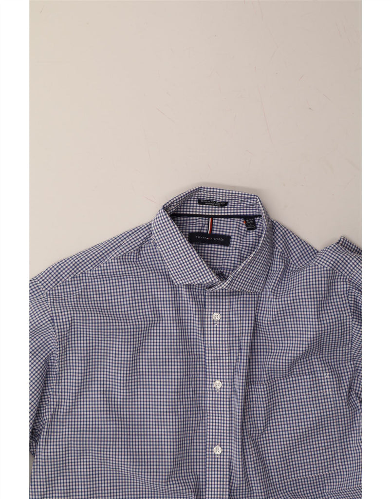 TOMMY HILFIGER Mens Wrinkle Free Shirt Size 16 16 1/2 Large Navy Blue Vintage Tommy Hilfiger and Second-Hand Tommy Hilfiger from Messina Hembry 