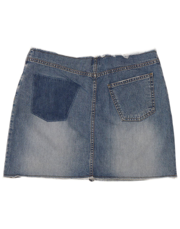 Oasis Womens Midi Denim Skirt UK 16 Large W34 Blue Cotton