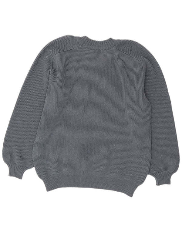Vintage Mens Crew Neck Jumper Sweater IT 58 3XL Grey Virgin Wool