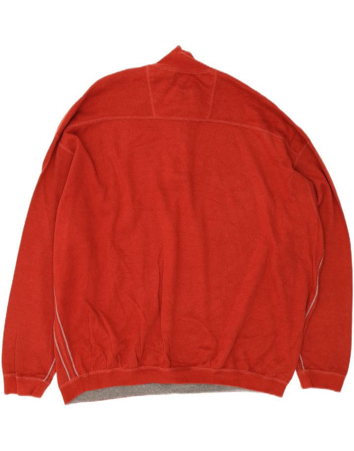 IZOD Mens Loose Fit Zip Neck Jumper Sweater 2XL Red Cotton Vintage Izod and Second-Hand Izod from Messina Hembry 