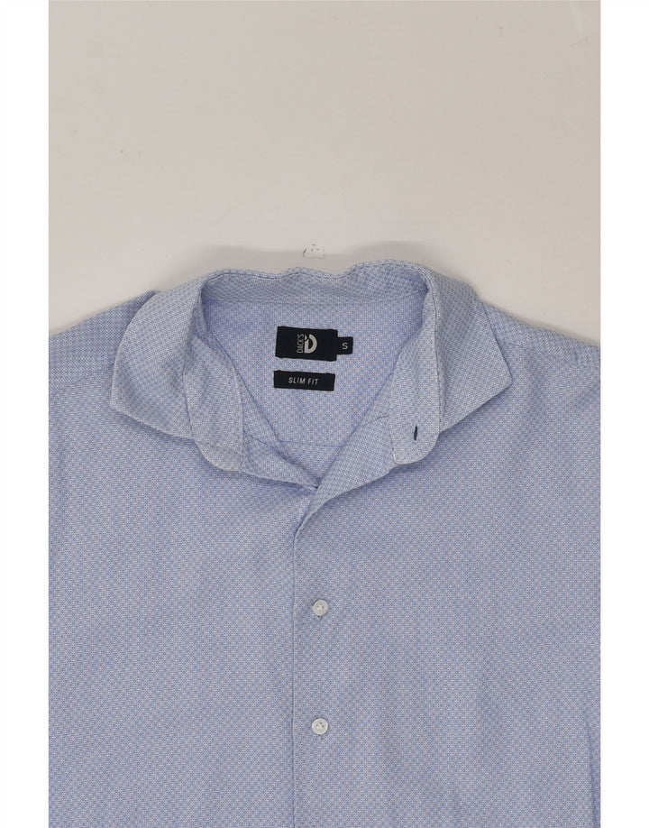DACK'S Mens Slim Fit Shirt Small Blue Geometric | Vintage Dack's | Thrift | Second-Hand Dack's | Used Clothing | Messina Hembry 