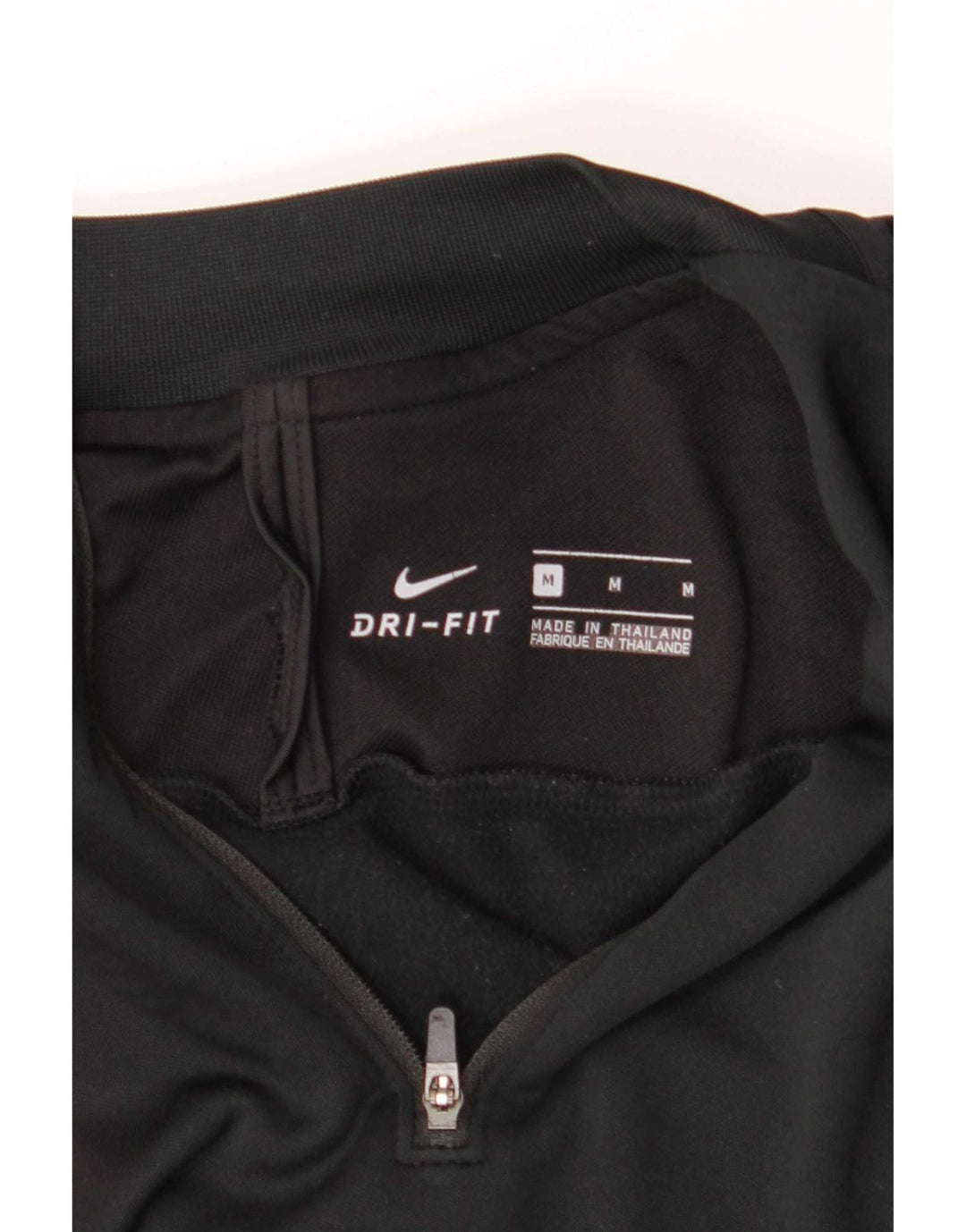 Nike Mens Dri Fit Zip Neck Pullover Tracksuit Top Medium Black Colourblock