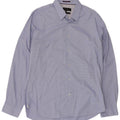 Ted Baker Mens Slim Fit Shirt Size 16 1/2 Large Blue Check Cotton