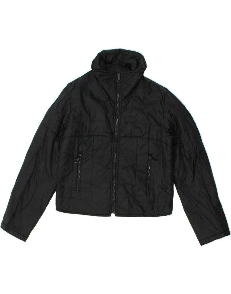 BENETTON Womens Crop Windbreaker Jacket UK 10 Small Black | Vintage Benetton | Thrift | Second-Hand Benetton | Used Clothing | Messina Hembry 