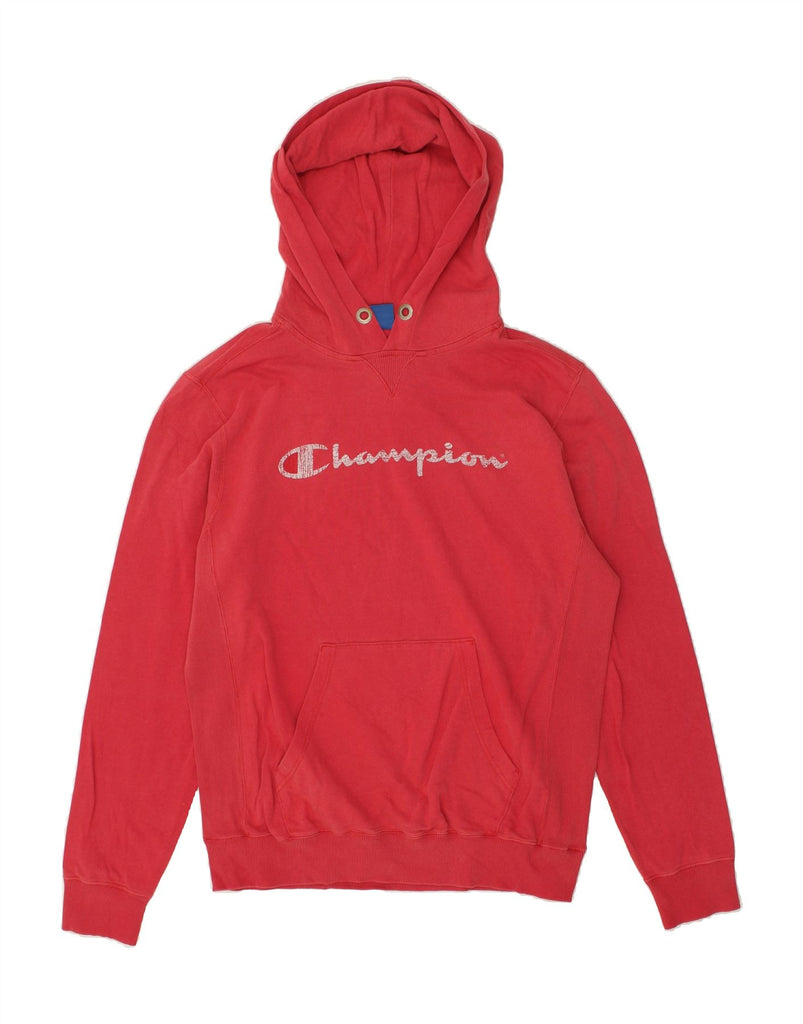 CHAMPION Mens Graphic Hoodie Jumper XL Red Cotton | Vintage Champion | Thrift | Second-Hand Champion | Used Clothing | Messina Hembry 