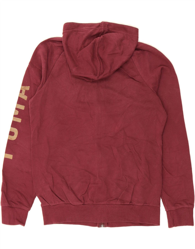 PUMA Womens Graphic Zip Hoodie Sweater UK 14 Large Burgundy Polyester Vintage Puma and Second-Hand Puma from Messina Hembry 
