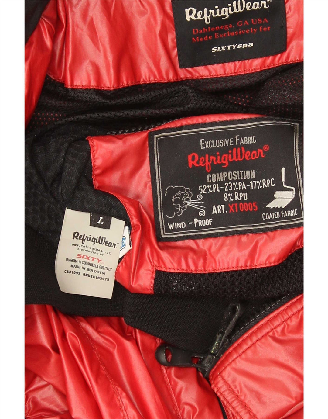 Refrigiwear Mens Sixty spa Bomber Jacket UK 40 Large Red Colourblock